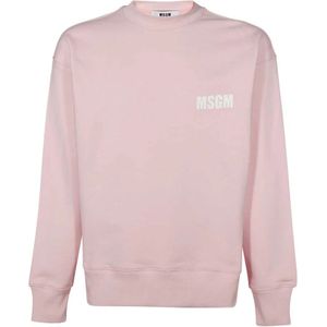 Msgm, Heren, Sweatshirts & Hoodies, Roze, Maat: S Katoen,