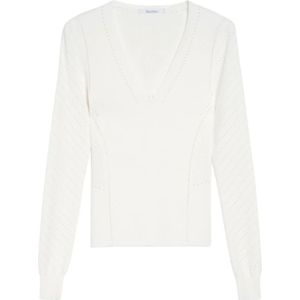 Max Mara, Dames, Truien, Wit, Maat: L Viscose,