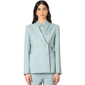 Weekend Max Mara, Dames, Jassen, Blauw, Maat: S Wol,