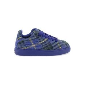 Burberry Check Patroon Sneakers Box , Blue , Heren , Maat: 44 EU