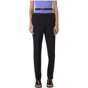 The Attico, Dames, Broeken, Zwart, Maat: M Leer,