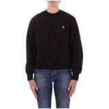 Carhartt Wip - Logo Front Ronde Hals - Gebreide Trui - Zwart - Katoen