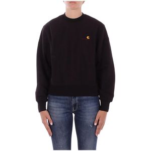 Carhartt Wip - Logo Front Ronde Hals - Gebreide Trui - Zwart - Katoen