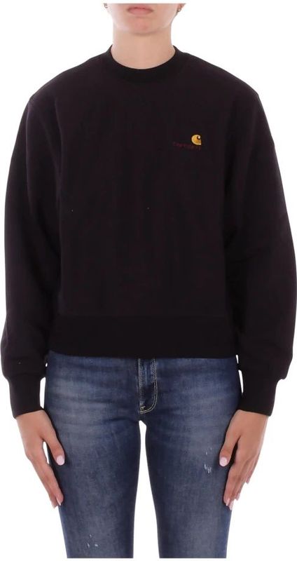 Carhartt Wip - Logo Front Ronde Hals - Gebreide Trui - Zwart - Katoen