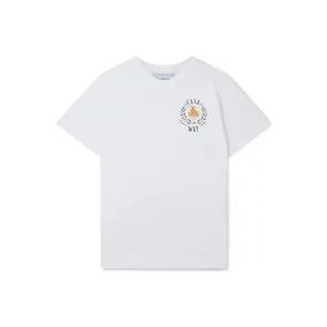Casablanca Wit Katoenen T-shirt met Klassieke Print , White , Heren , Maat: L