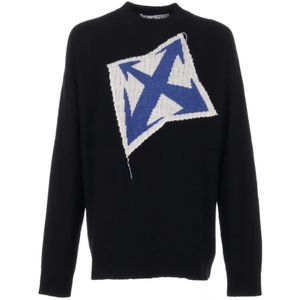 Off White, Heren, Truien, Zwart, Maat: M Wol,
