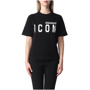 Dsquared2, Dames, Tops, Zwart, Maat: M Katoen,