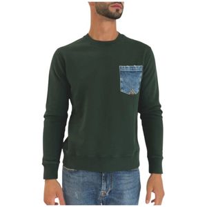 Roy Roger's, Heren, Sweatshirts & Hoodies, Groen, Maat: M Katoen,