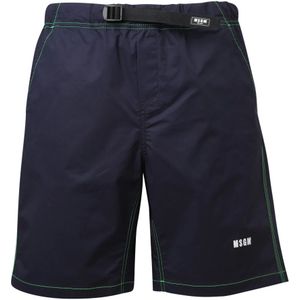 Msgm, Heren, Korte broeken, Blauw, Maat: XS Katoen,