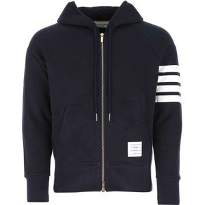 Thom Browne, Heren, Sweatshirts & Hoodies, Blauw, Maat: M Katoen,