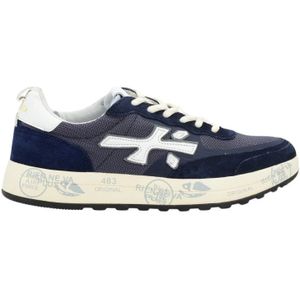 Premiata Blauwe Suède en Technische Stof Sneaker , Multicolor , Heren , Maat: 41 EU