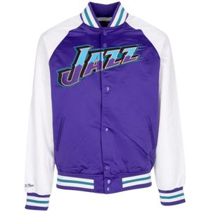 Mitchell & Ness, Heren, Jassen, Paars, Maat: XL Satijn,