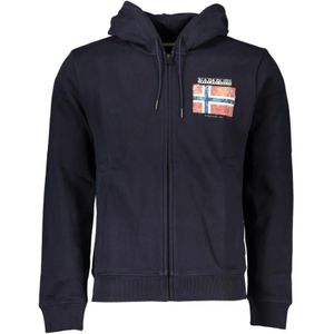 Napapijri, Heren, Sweatshirts & Hoodies, Blauw, Maat: 2XL Katoen,