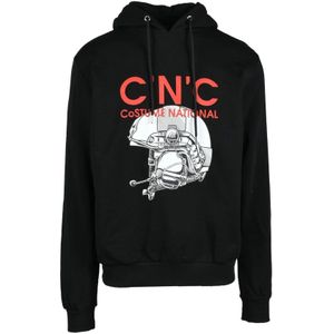 Costume National, Heren, Sweatshirts & Hoodies, Zwart, Maat: L Katoen,