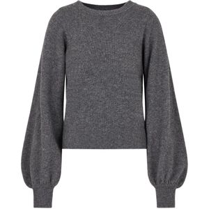 Emporio Armani - Truien - Dames - Grijs - Wol - Luxe Trui met Ballonmouwen