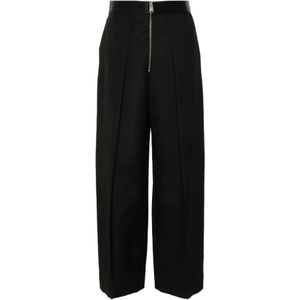 Khaite, Dames, Broeken, Zwart, Maat: M Satijn,