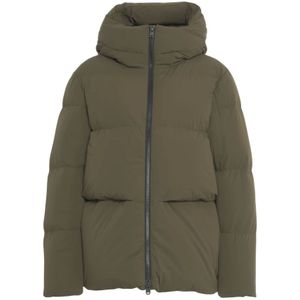 Woolrich, Dames, Jassen, Groen, Maat: M Leer,