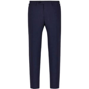 Canali, Heren, Broeken, Blauw, Maat: 3XL Wol,