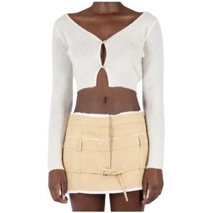 Jacquemus, Dames, Truien, Wit, Maat: XS Wol,