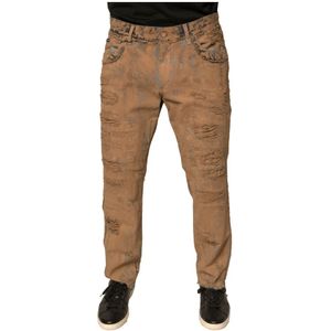 Dolce & Gabbana, Heren, Jeans, Bruin, Maat: XL Denim,