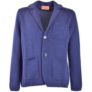 Missoni - Blazer - Blauw - Wolmix - Single-Breasted Sluiting - Lange Mouwen