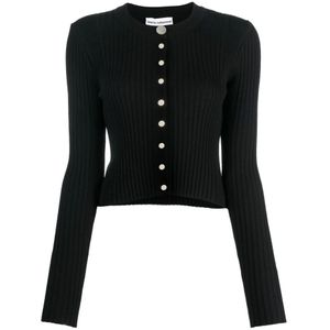 Rabanne, Dames, Truien, Zwart, Maat: XS Wol,