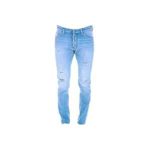 Dsquared2 Slim-fit Denim Jeans met Trendy Scheuren , Blue , Heren , Maat: M