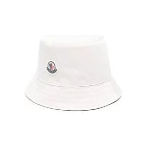 Moncler Bucket Hat 20N Zwart , White , Dames , Maat: M