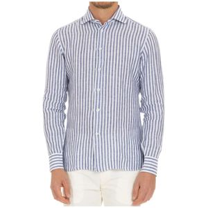 Borriello Napoli, Heren, Overhemden, Wit, Maat: XL Linnen,