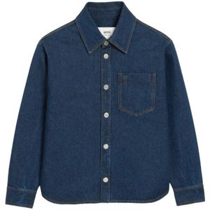 Ami Paris, Heren, Jassen, Blauw, Maat: XL Katoen,