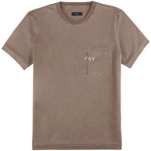 Fay, Heren, Tops, Bruin, Maat: XL Katoen,