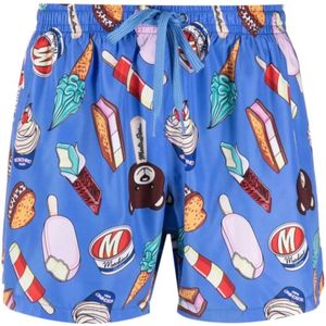 Moschino, Heren, Badkleding, Blauw, Maat: M Poliester,
