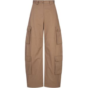 Msgm, Dames, Broeken, Bruin, Maat: 3XS Katoen,