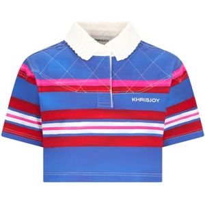 Khrisjoy, Dames, Tops, Blauw, Maat: S Poliester,