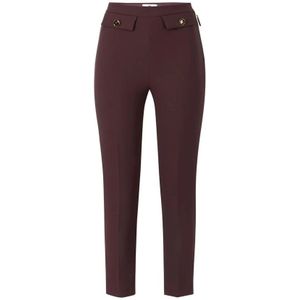 Elisabetta Franchi, Dames, Broeken, Paars, Maat: XS Zijde,