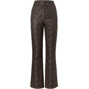Fendi, Dames, Broeken, Bruin, Maat: S Katoen,