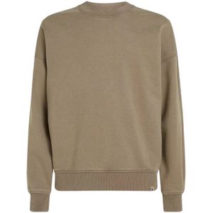 Calvin Klein Jeans, Heren, Sweatshirts & Hoodies, Beige, Maat: L Katoen,