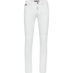 Philipp Plein, Heren, Jeans, Wit, Maat: W30 Denim,