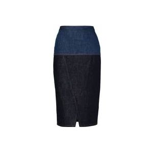 Fendi Denim Two-Tone Rok , Blue , Dames , Maat: M