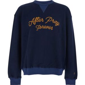 After Pray, Heren, Sweatshirts & Hoodies, Blauw, Maat: M Katoen,