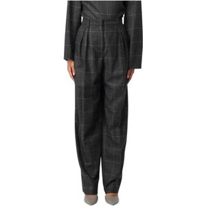 Emporio Armani, Dames, Broeken, Grijs, Maat: XL Wol,