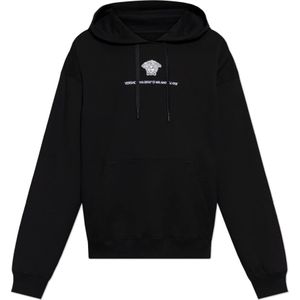 Versace - Hoodie - Zwart - Katoen - Klassieke Pasvorm