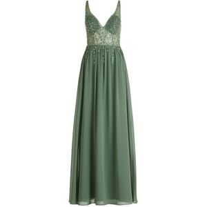 Vera Mont - Jurk - Groen - Maxi-lengte - Mouwloos - V-hals