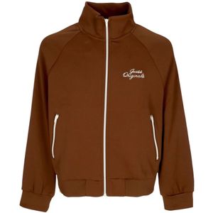 Guess, Heren, Sweatshirts & Hoodies, Bruin, Maat: S Poliester,