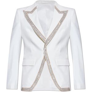 Dsquared2, Heren, Jassen, Wit, Maat: L Leer,