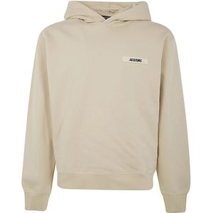 Jacquemus, Heren, Sweatshirts & Hoodies, Beige, Maat: S Katoen,