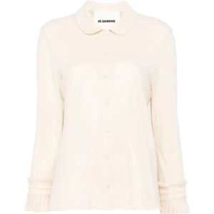Jil Sander, Dames, Blouses & Shirts, Beige, Maat: XS Leer,