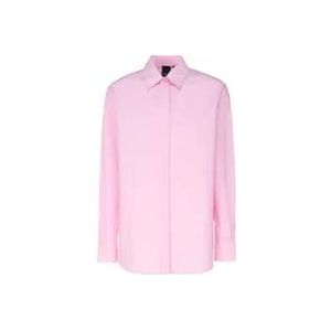 Pinko Klassieke Roze Shirt met Geborduurd Logo , Pink , Dames , Maat: M