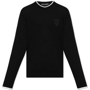Dolce & Gabbana, Heren, Truien, Zwart, Maat: L Katoen,