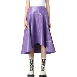 Bottega Veneta, Dames, Rokken, Paars, Maat: XS Leer,